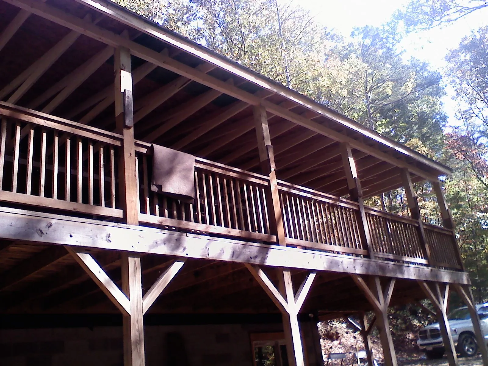Timber framing under a new elevated porch and deck — Roof Leak Repair in Stroudsburg by Roofing Brothers